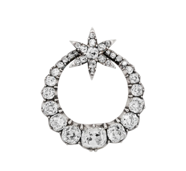 Victorian Old Mine Cut Diamond Circular Star Pendant - Charlotte Sayers - image 1