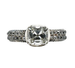 Georgian Diamond Cushion Cut Ring - Charlotte Sayers