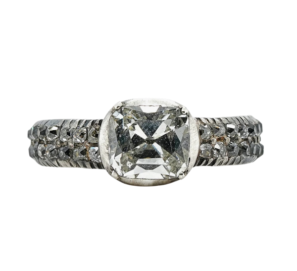 Georgian Diamond Cushion Cut Ring - Charlotte Sayers - image 1