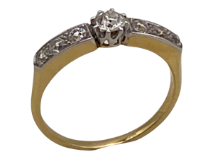 Edwardian seven stone half hoop diamond ring