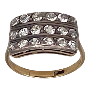 Victorian 3 row diamond tablet ring