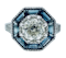 Art Deco Style, Diamond & Sapphire Ring - image 1