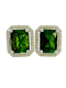 Green Tourmaline & Diamond Earrings - image 1