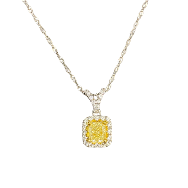 Yellow Diamond Pendant in 18ct White Gold date circa 1980, SHAPIRO & Co since1979 - image 1