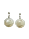 White South Sea Pearl & Diamond Earrings - image 1