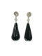 Vintage, Diamond & Black Onyx Earrings - image 1