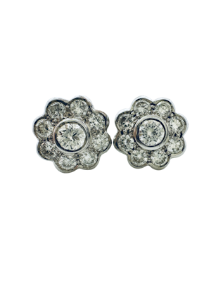 1.40ct Diamond Cluster Earrings