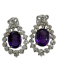 30.51ct Natural Amethyst & 3.00ct Diamond Earrings - image 1