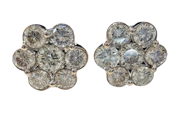 4.00ct Diamond Cluster Earrings - image 1