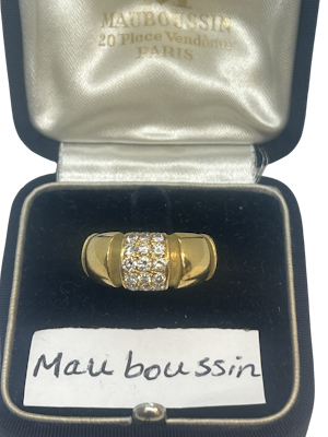 Mauboussin 18ct gold diamond ring at Deco&Vintage Ltd
