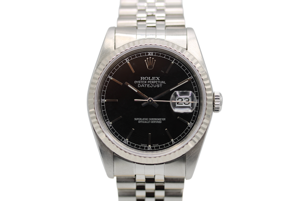 Rolex Datejust 36 36mm 16234 Black Baton Dial 1990 Box and Papers - image 1