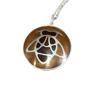Georg Jensen Rare enamel Bee pendant sterling silver