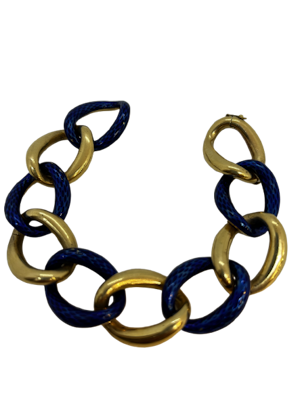 Lovely Vintage 18ct gold Enamel Bracelet at Deco&Vintage Ltd
