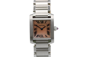 Cartier Tank Française 2384 Pink MoP Dial with Box and Papers