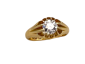 Fine diamond solitaire ring