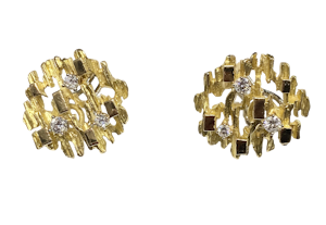 Gubelin 18k Gold & Diamond Earrings |Gråsilver
