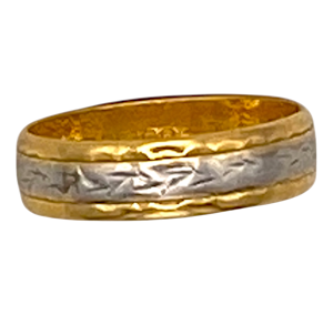 22 ct. gold and platinum  bi-colour wedding band