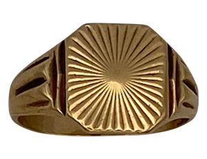 Heavy 9 ct. gold rectangular shaped signet ring