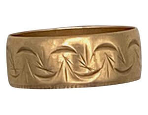 9 ct.  gold wavy design band  ring