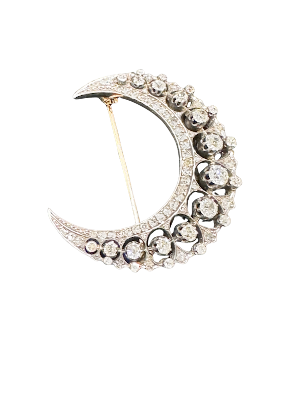 Large French diamond crescent - image 2