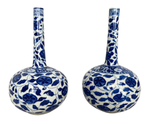 A Pair of Fine  Chinese Bottle Vases