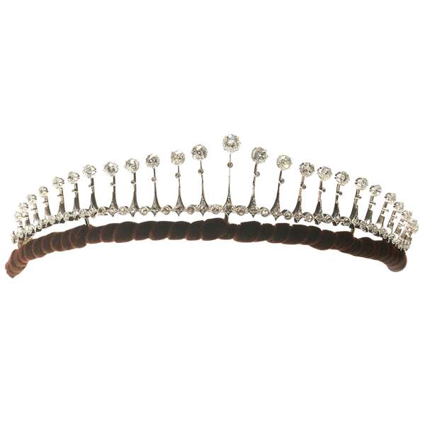 Antique French Ch. Fontana & Cie Diamond Fringe Tiara Necklace, Silver Upon Gold, Circa 1880 - image 11
