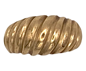 Vintage 9 ct. gold ribbed dome dress ring
