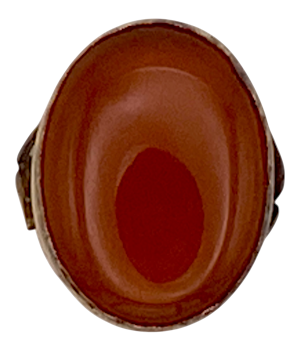 Vintage 9 ct. gold ring set with carnelian