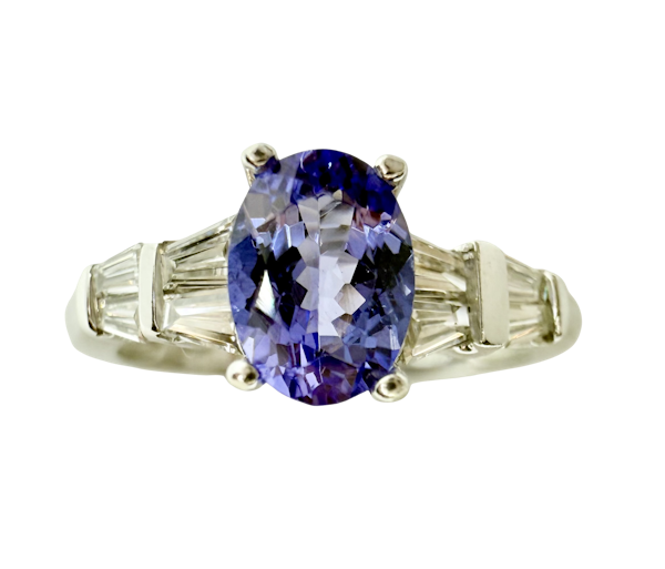 0.90ct Tanzanite & 0.40ct Diamond Ring. - image 1
