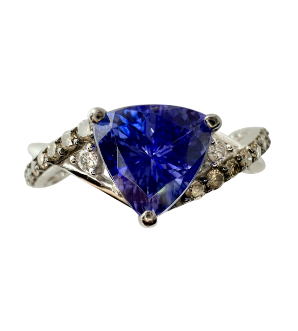 1.00ct Tanzanite & Champagne Colour Diamond Ring. - image 1