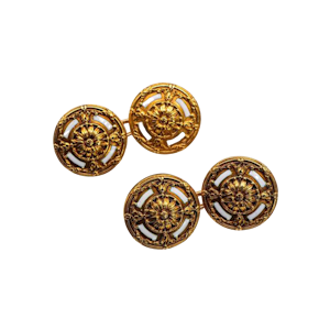 Antique French Enamel and Gold Cufflinks, Circa 1915