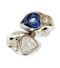 Diamond & Blue Sapphire Crossover Ring. - image 1