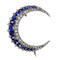French Antique Sapphire Diamond and Silver Upon Gold Crescent Brooch, Circa 1890 - image 1
