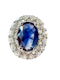 0.72ct Natural Blue Sapphire & 0.59ct Diamond Ring - image 1