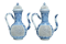 A pair of blue and white double-walled reticulated ewers and covers of slender form, Kangxi(1662-1722) - image 1
