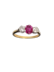 Antique ruby and diamond three stone engagement ring SKU: 8293 DBGEMS - image 1