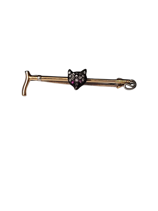 Antique diamond fox pin SKU: 8283 DBGEMS - image 1