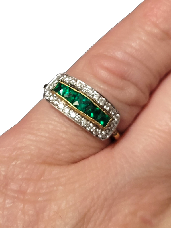 Emerald and diamond ring SKU: 8282 DBGEMS - image 1