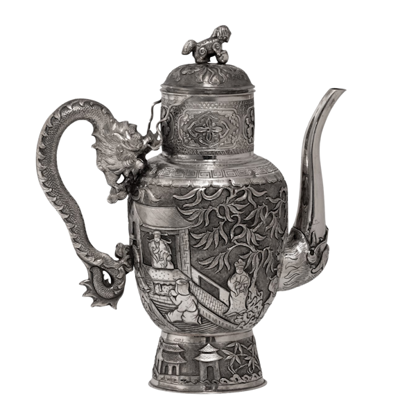 Straits Chinese Solid Silver Wine Ewer, 19th century - image 1