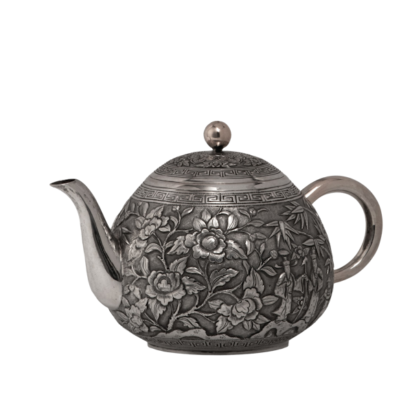Straits Chinese Silver teapot, 19th century (1870-1910 circa), Canton, mark of Da Xing - image 1