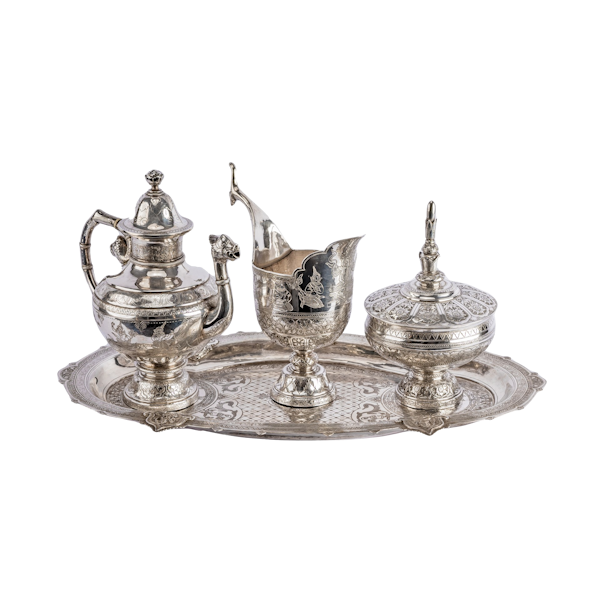 Vietnamese (French Cochinchina) Four Piece Solid Silver Tea Set, 19th century - image 1