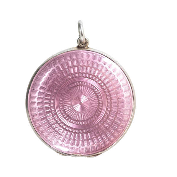 Purple Guilloché Enamel & Silver Gilt Locket Pendant | Edwardian c.1900s - image 2