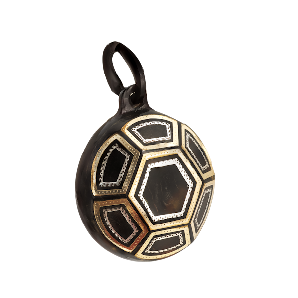 Piqué Pendant with Geometric Gold & Sliver Inlay | Victorian c.1880s - image 1