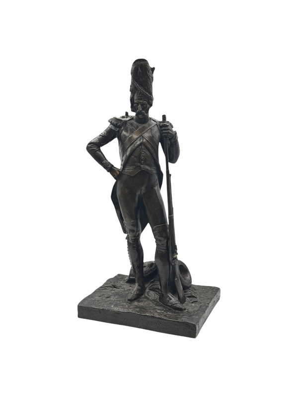 Antique French bronze of French guard by Gechter, 1839. - image 1