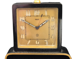 Vintage Jaeger Mechanical Desk Alarm Clock with Original Box