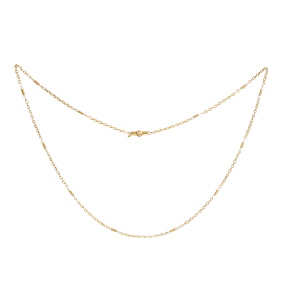15ct Gold Pearl Chain | English c.1900s - image 1