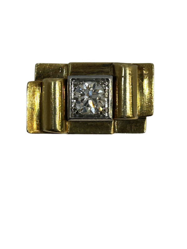 Art Deco Diamond 18ct Gold Ring at Deco&Vintage Ltd - image 1