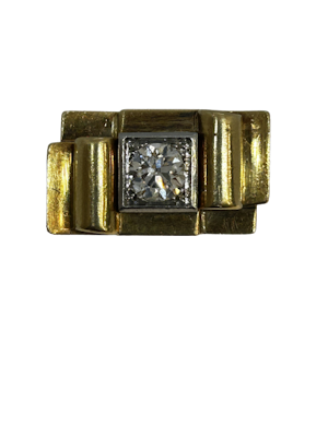 Art Deco Diamond 18ct Gold Ring at Deco&Vintage Ltd