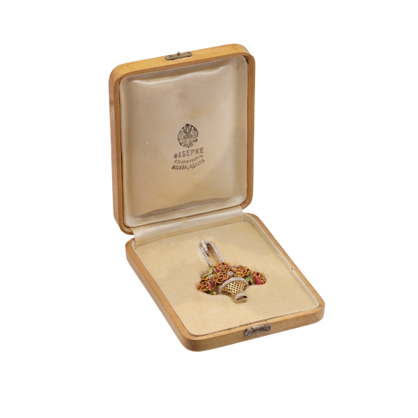 Faberge platinum, gold enamel and diamonds pendant, c.1910, St Petersburg. - image 1