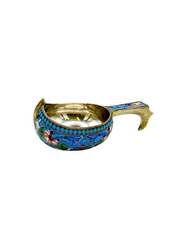 Russian silver gilt cloisonné and shaded enamel, Moscow, 1890s by Vasily Agafonov. - image 1